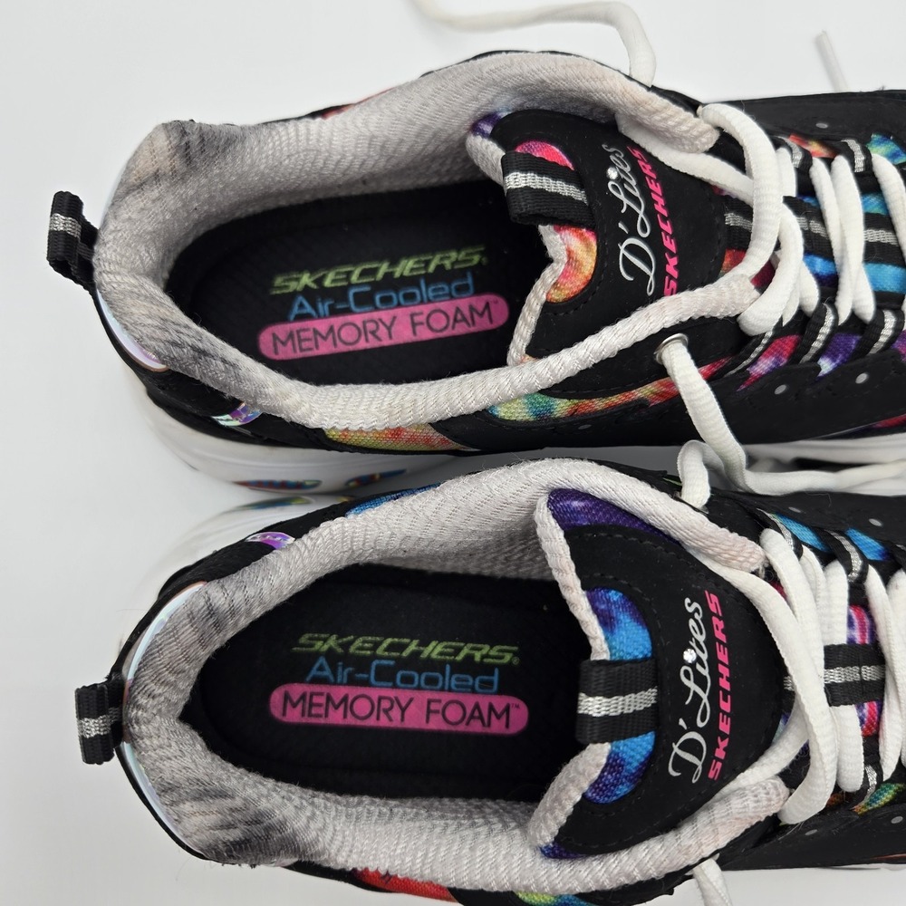 Skechers Women's D'Lites Summer Fiesta Sneakers Size 10 Black Vibrant Rainbow - Picture 10 of 12